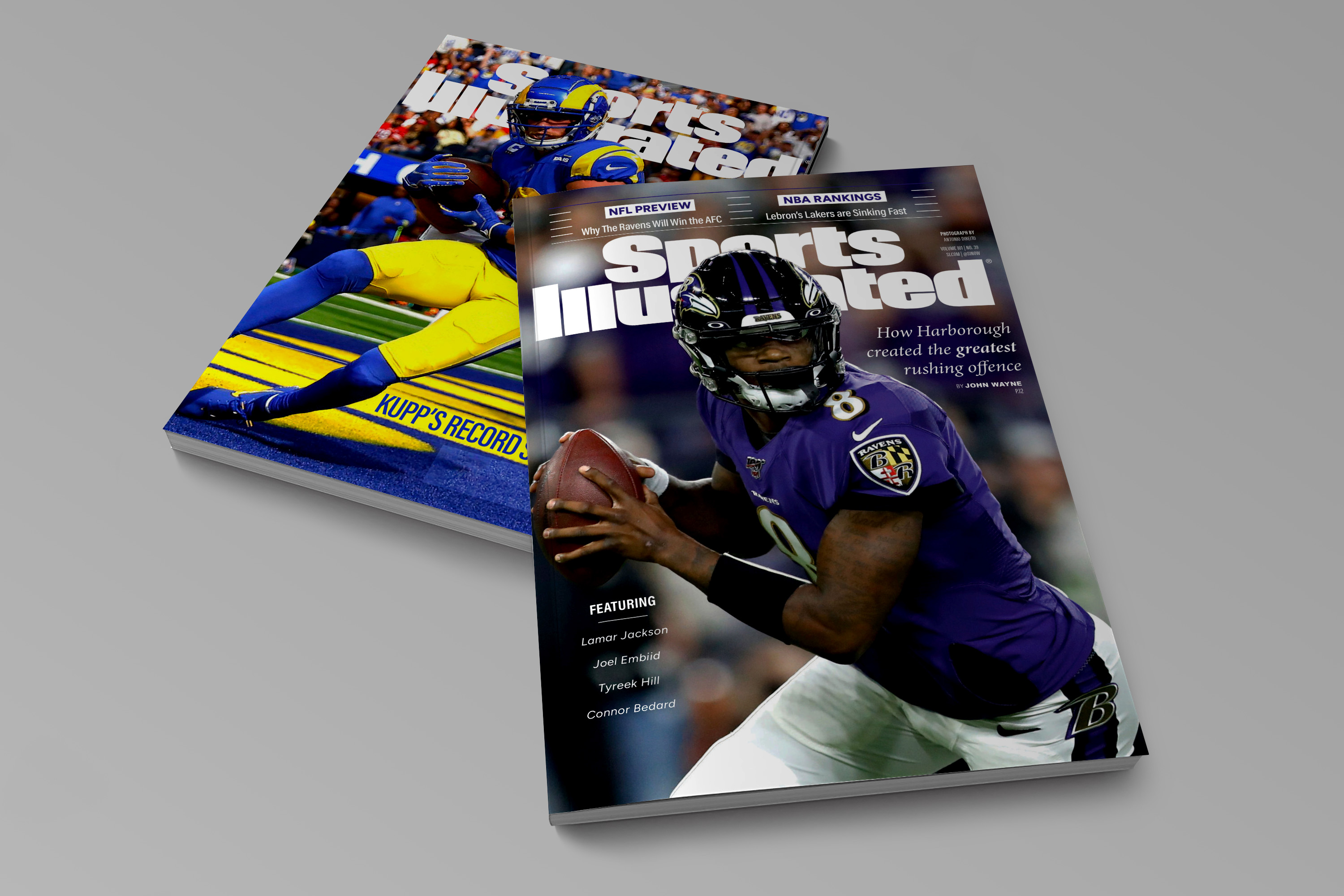 Sports illustrated magazine covers mockup