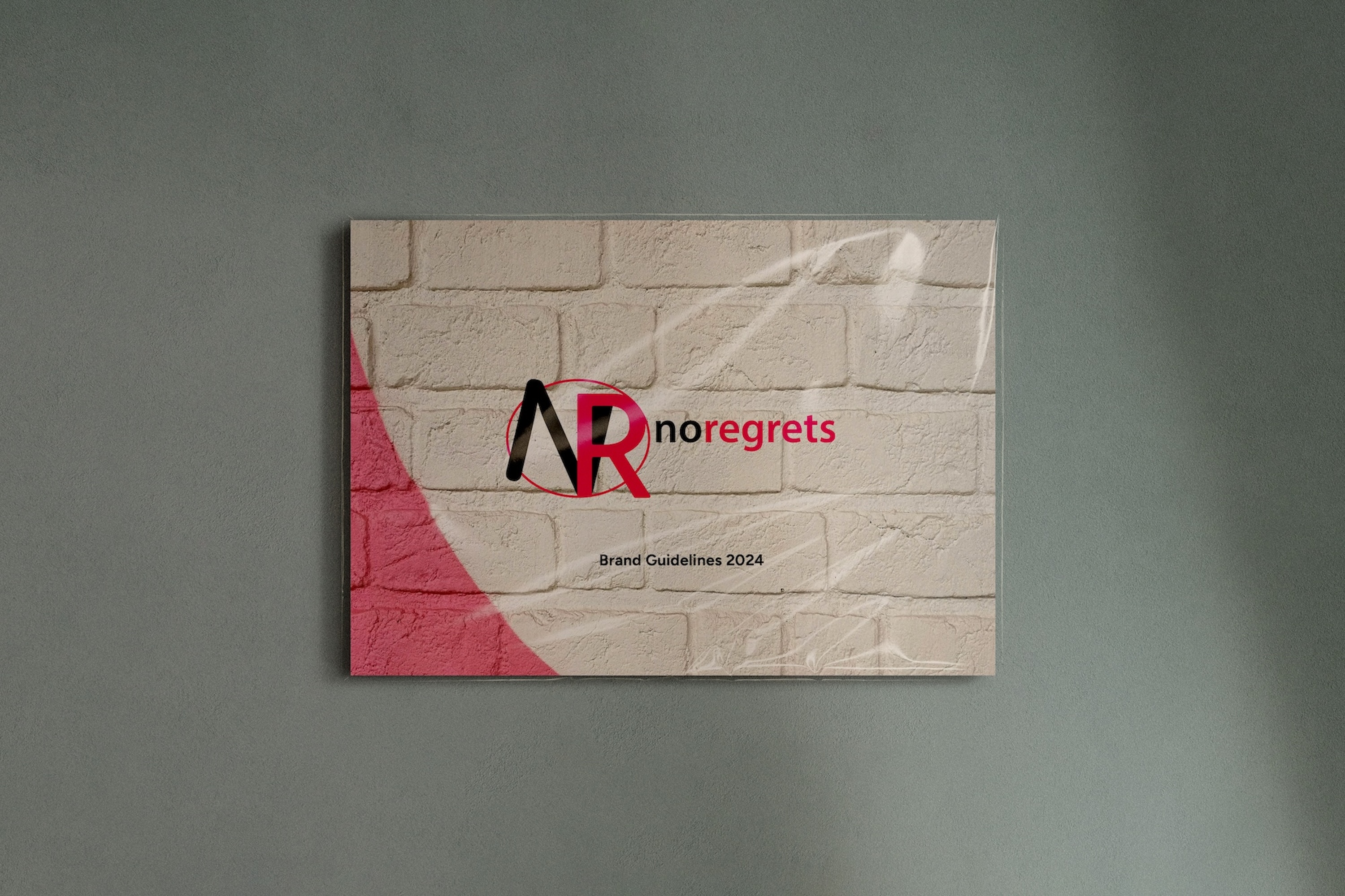 NoRegrets brand booklet cover mockup