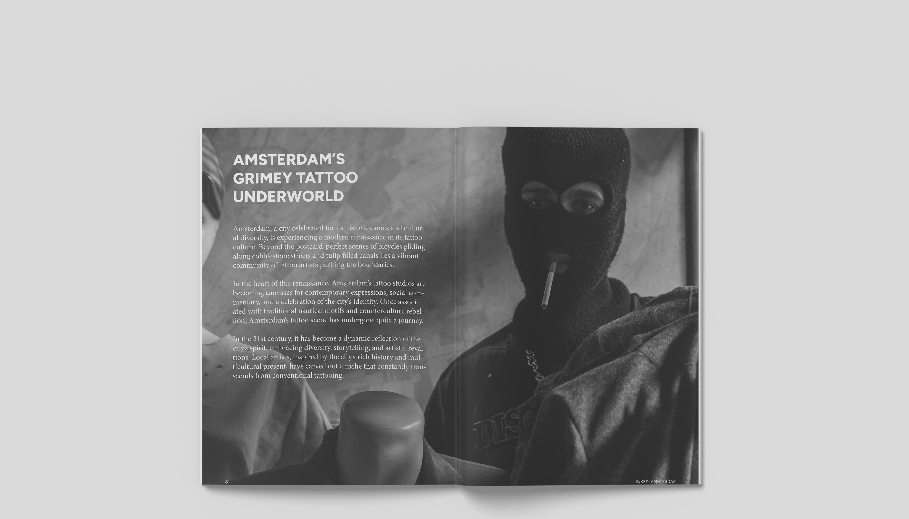 Inked Magazine article 1: grimey history spread mockup